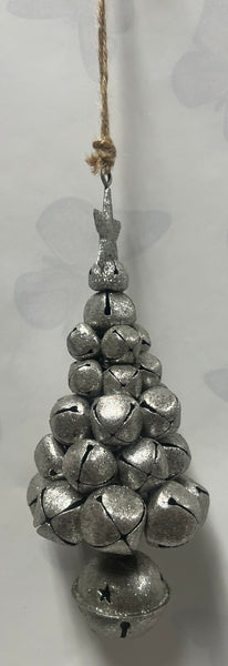 Silver Glitter Bell Tree Ornament