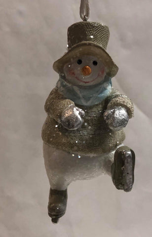 Skating snowman tree ornament