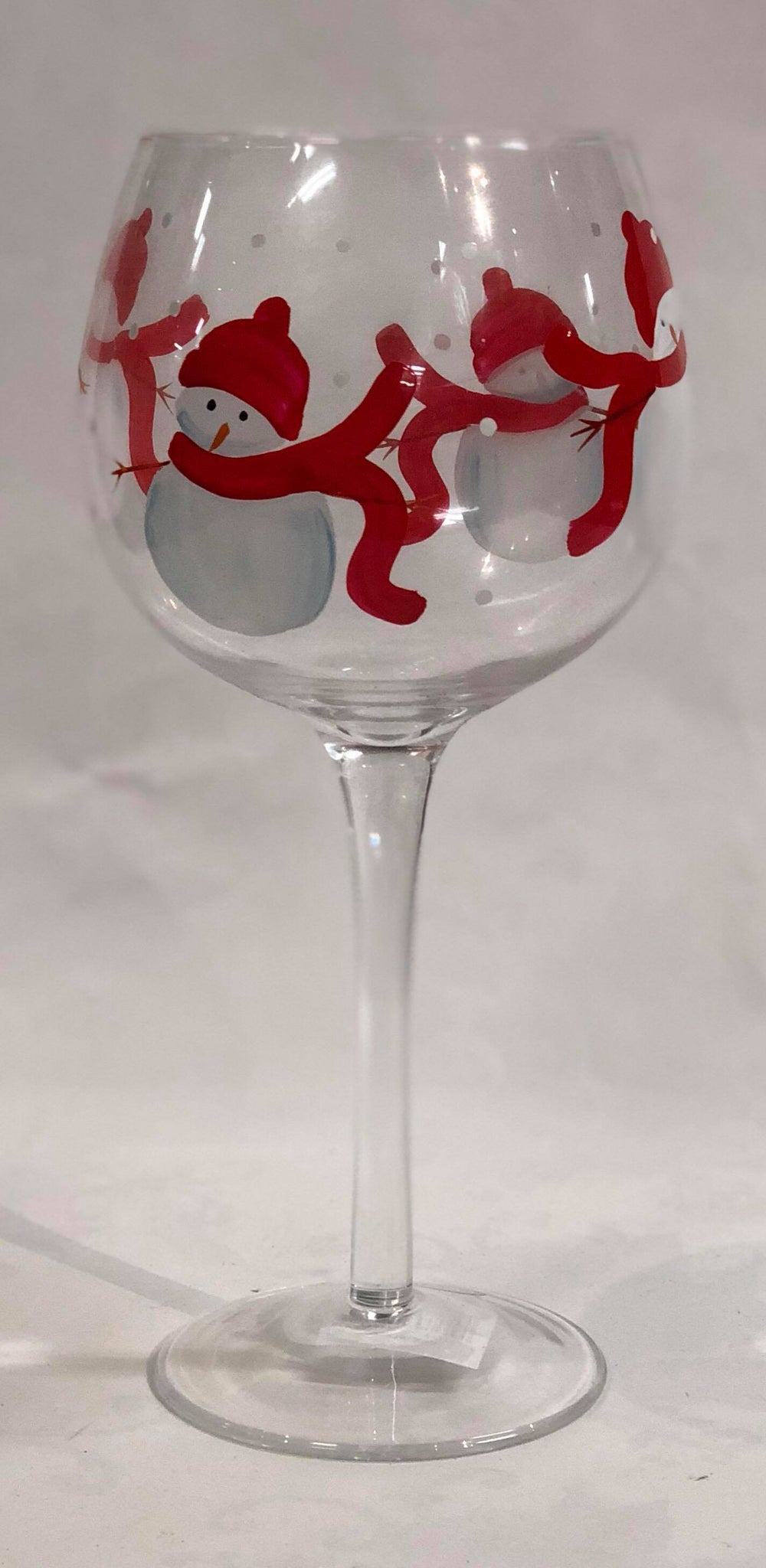 Snowman wine glass