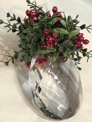 Acrylic Frosted Sugar Plum -Large Teardrop Ornament