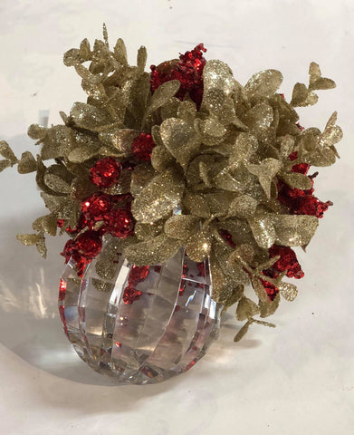 Acrylic Red Elegance- Small Disco Ball Ornament