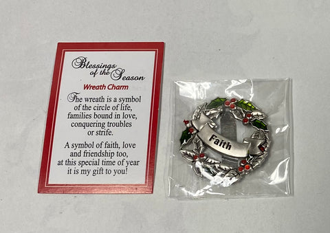 Blessings Of The Season Wreath Charm-Pocket Token