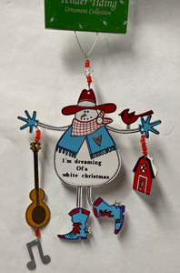 Snowman Tree Ornament -Music