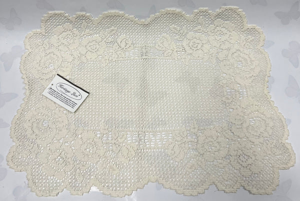 Placemat -English Country Rose -Ecru