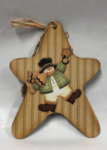 Snowman Star Ornament